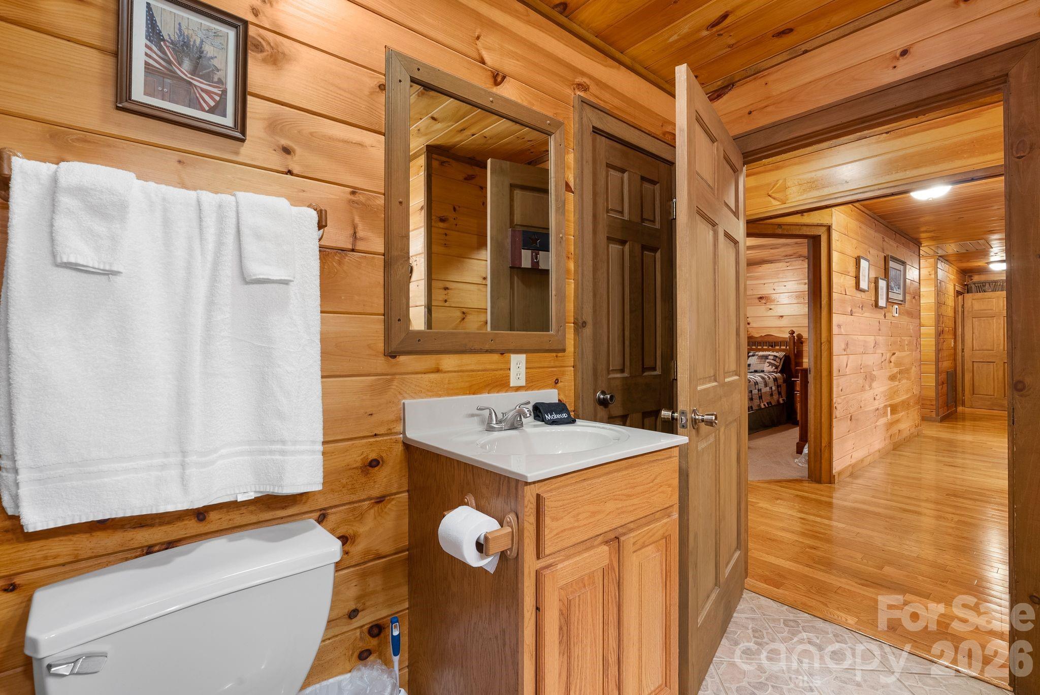 264 Moonbeam Lane Clyde, NC 28721 - Photo 20 of 46 a bathroom with a sink and a mirror