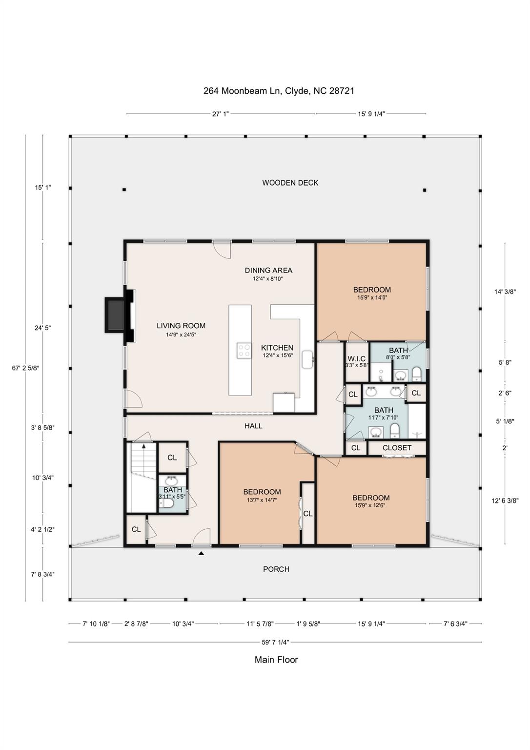 264 Moonbeam Lane Clyde, NC 28721 - Photo 43 of 46 a black and white photo of a living room