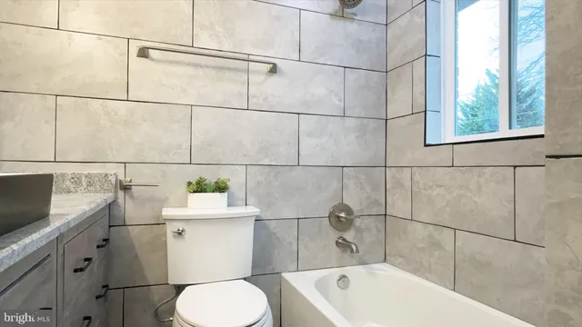 a bathroom with a sink a toilet and bathtub