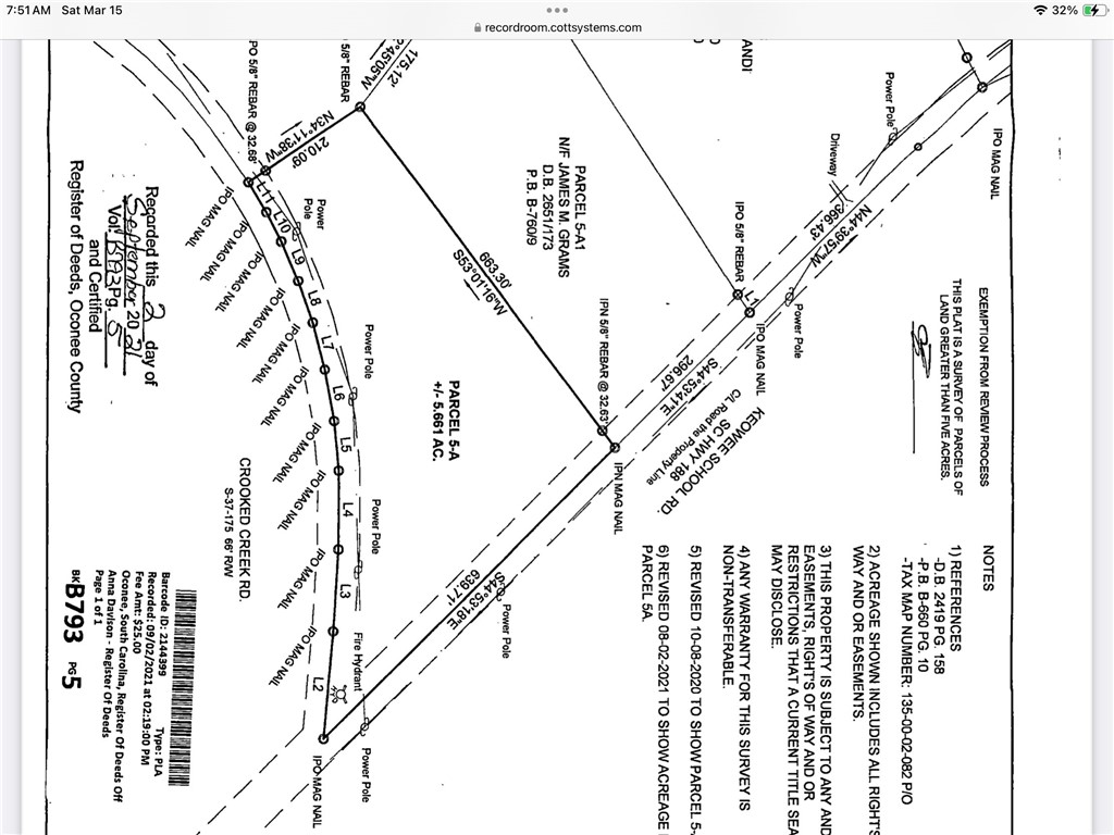 7019 Keowee School Road Seneca, SC 29672 - Photo 2 of 3 Latest Plat on Record