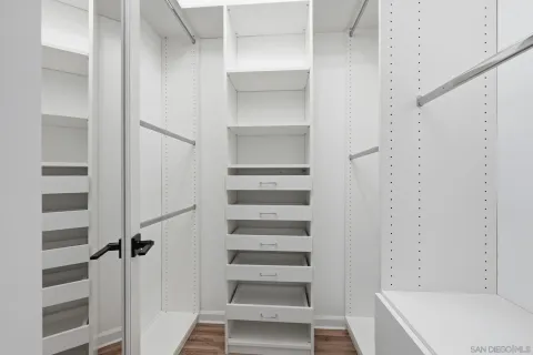 a view of a walk in closet