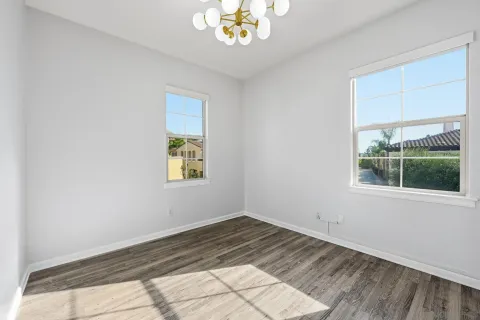 an empty room with a window