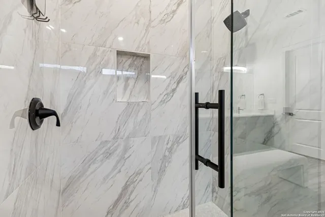 a bathroom with a shower