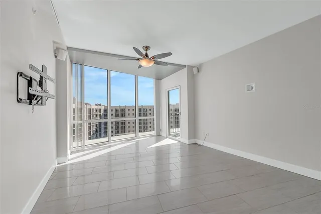 a view of balcony with city and lake view