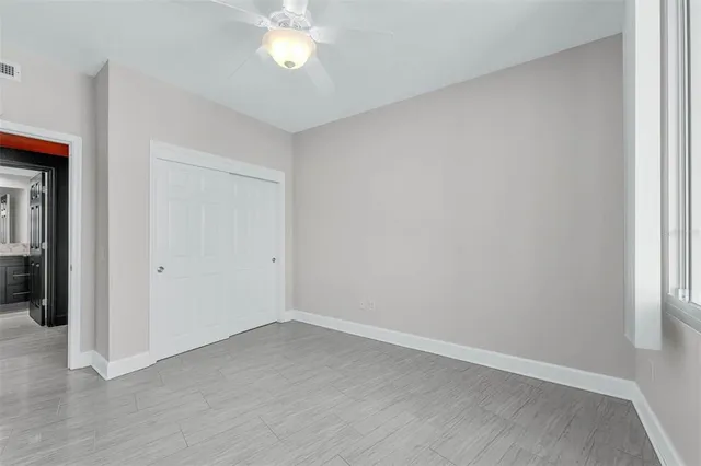 a view of a room with a hallway