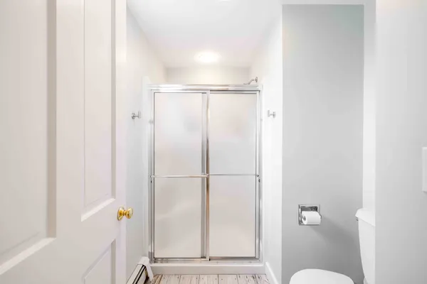 a bathroom with a shower