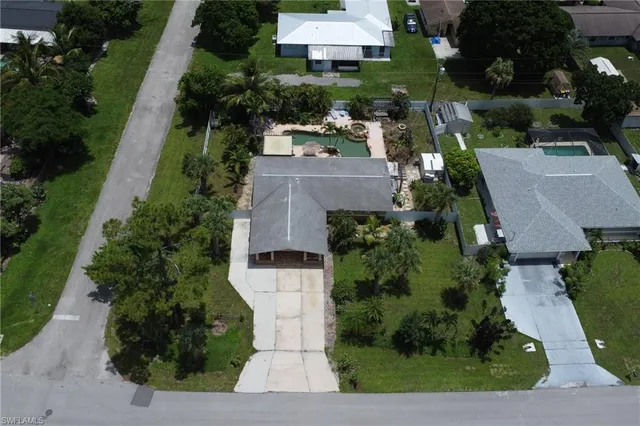 an aerial view of a house