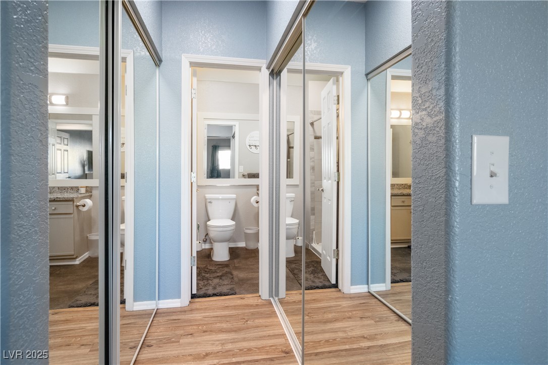 3550 Bay Sands Drive, Unit 2101 Laughlin, NV 89029 - Photo 19 of 49 Primary Bedroom's dual closets with sliding glass mirror doors.