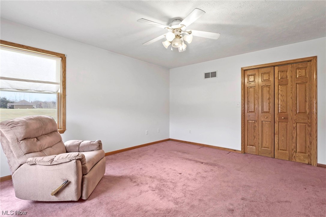 411 Adario West Road Shiloh, OH 44878 - Photo 20 of 35 Sitting room with ceiling fan and carpet