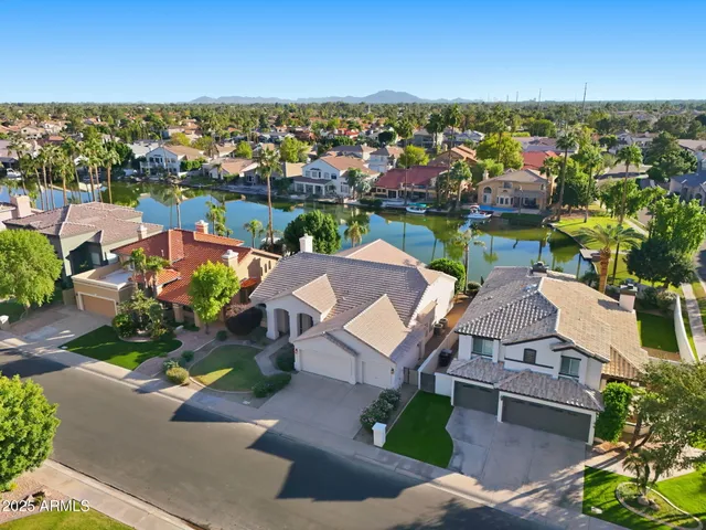 an aerial view of multiple house