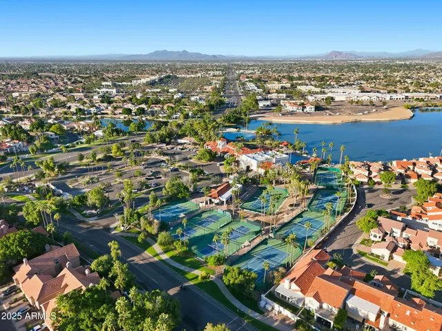 an aerial view of multiple house