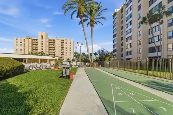 a view of a city with tall buildings