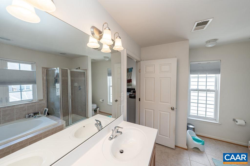 920 Bing Lane Charlottesville, VA 22903 - Photo 39 of 47 a bathroom with a sink a large mirror and a shower