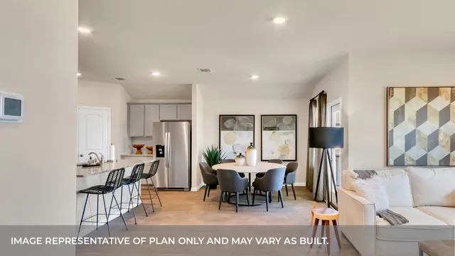 a dining room with furniture