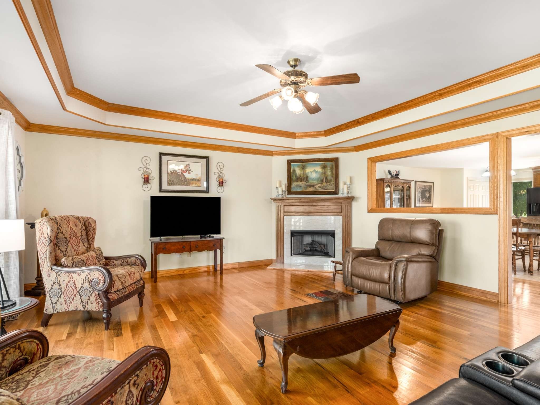 2840 Thomas Road Nolensville, TN 37135 - Photo 8 of 49 a living room with furniture and a fireplace