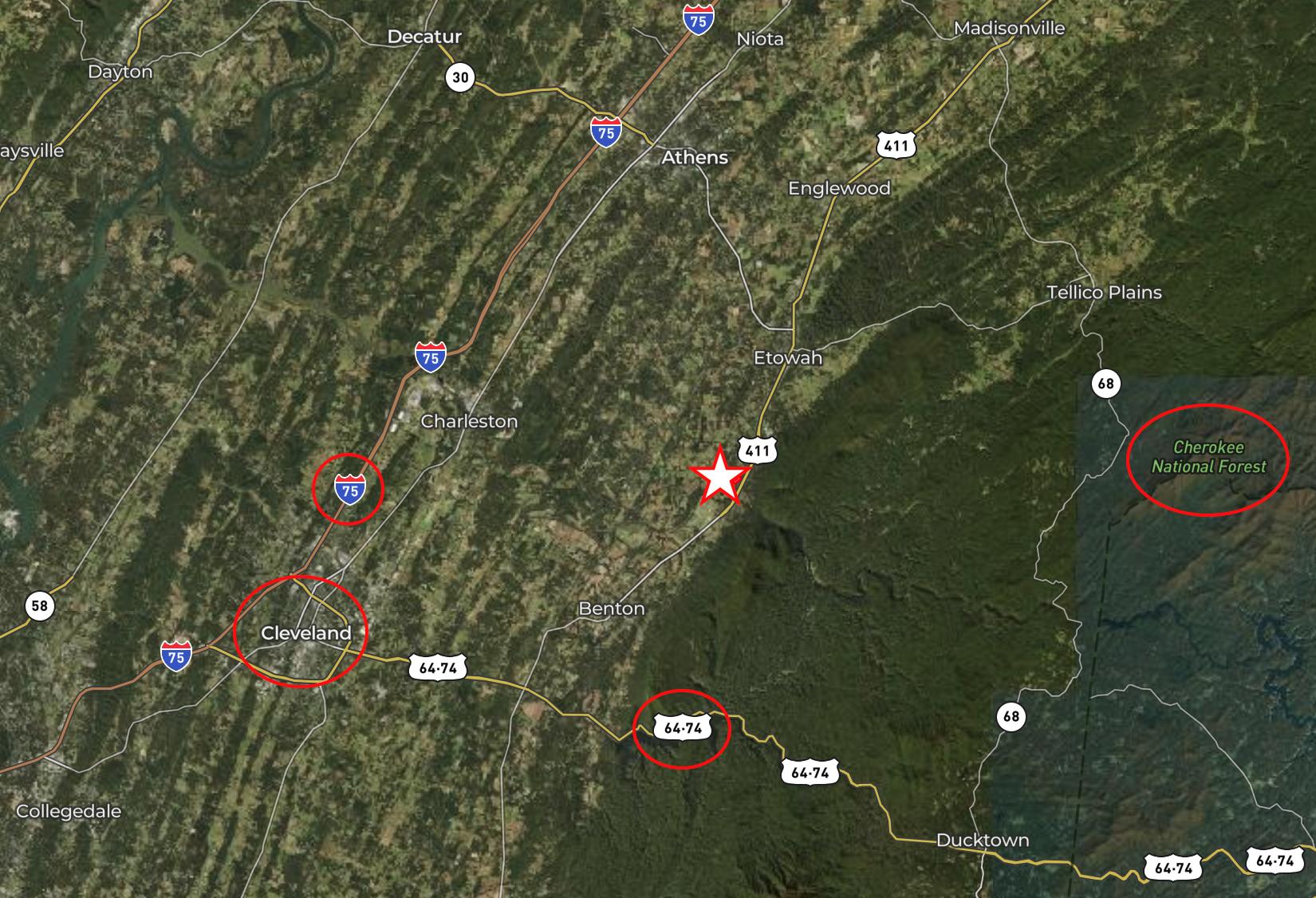 1775 Delano Road Delano, TN 37325 - Photo 63 of 63 Proximity Map
