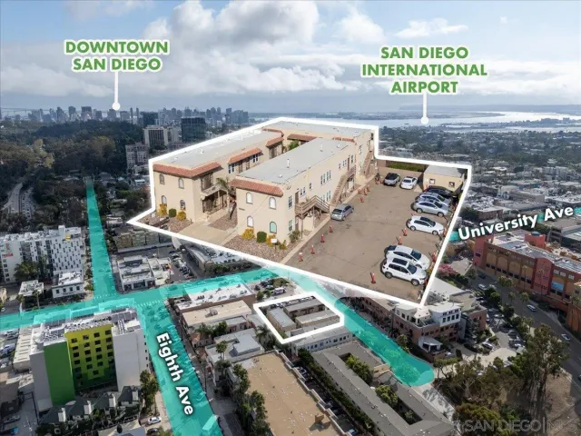 an aerial view of a city