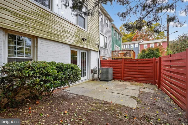a view of a park with slide