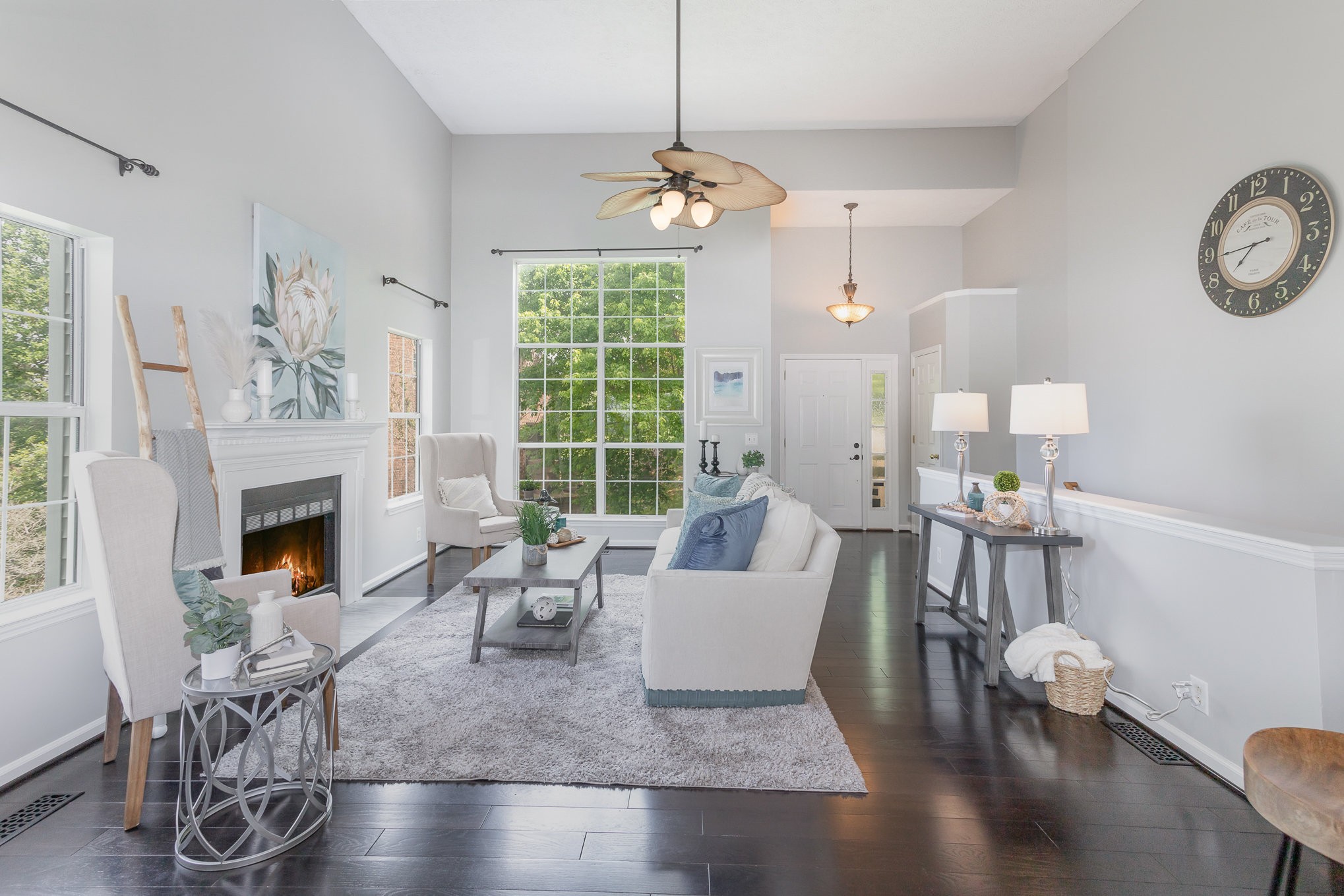 5336 Old Village Road Nashville, TN 37211 - Photo 4 of 25 a living room with furniture a fireplace and a large window