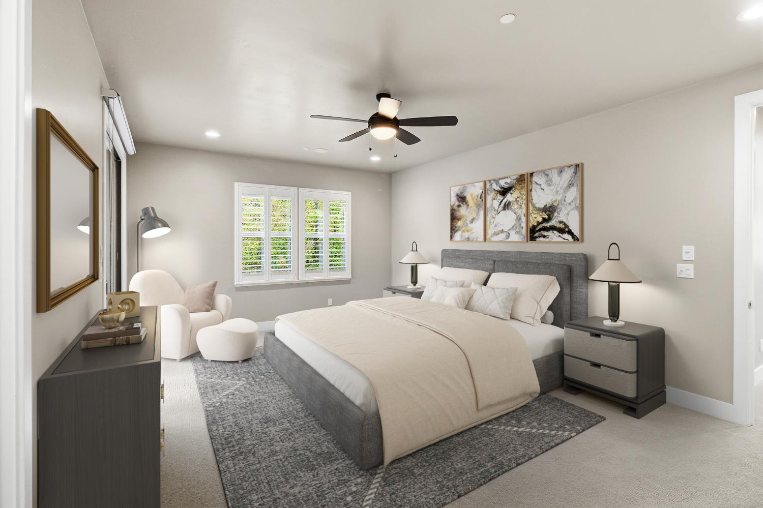 309 Fairgate Road Sacramento, CA 95825 - Photo 26 of 48 a spacious bedroom with a bed and large windows