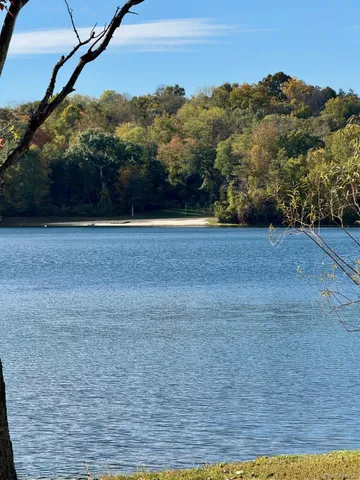 a view of a lake with an ocean beach