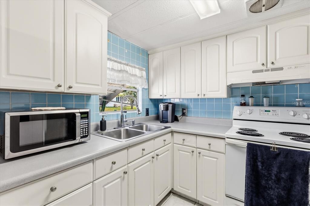 1960 Pinewood Lane Mount Dora, FL 32757 - Photo 4 of 12 a kitchen with granite countertop white cabinets and white appliances