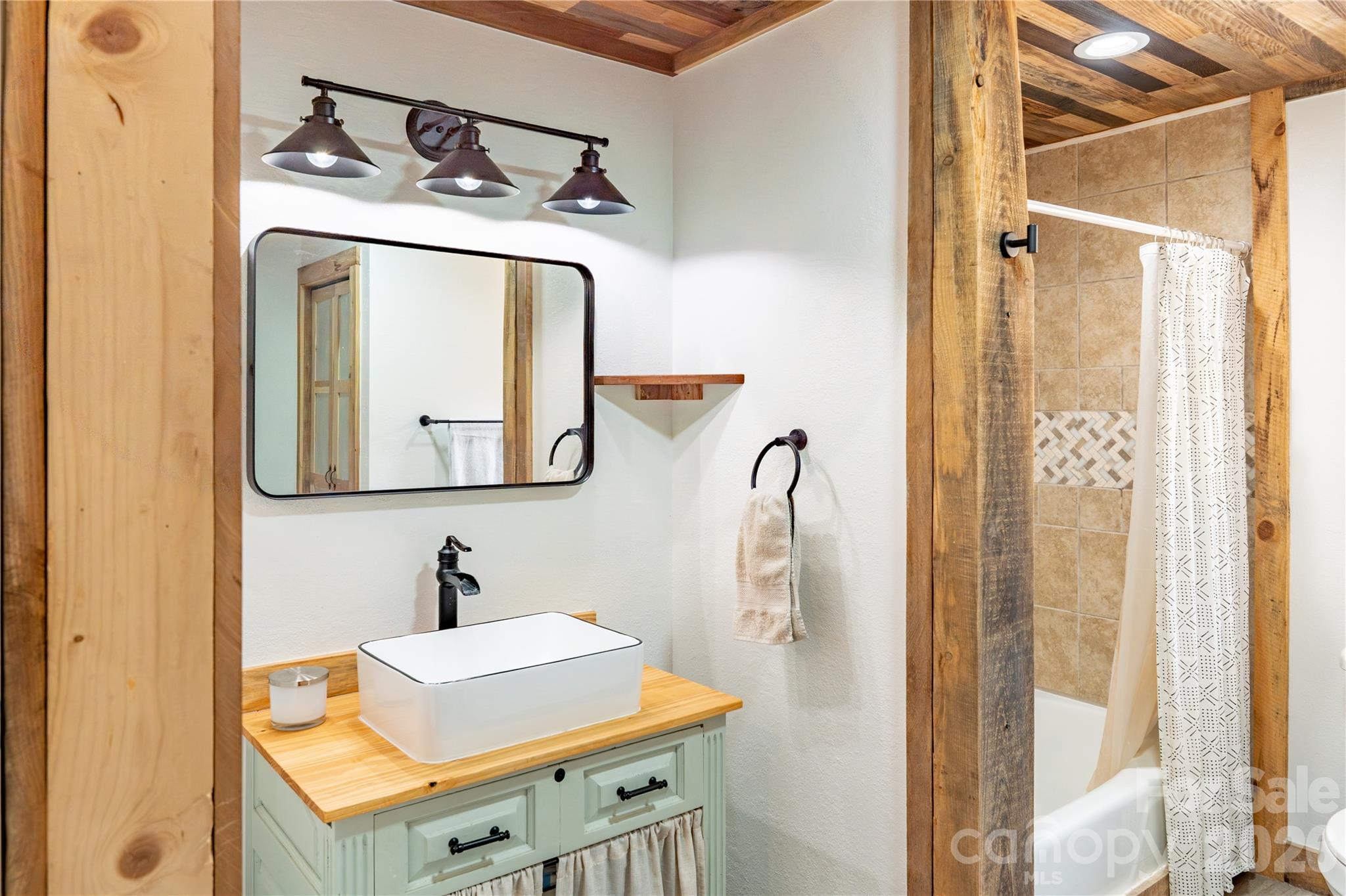 8573 Cruso Road Canton, NC 28716 - Photo 9 of 15 a bathroom with a sink vanity and a mirror