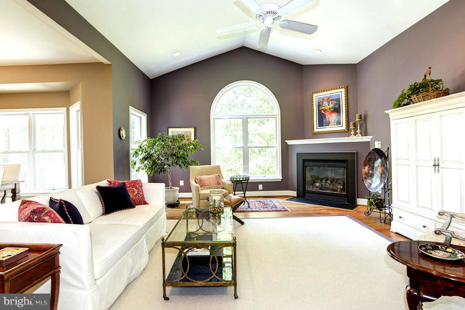 528 Ferry Point Road Annapolis, MD 21403 - Photo 14 of 30 Vaulted Living Room Hosting Gathering Fireplace