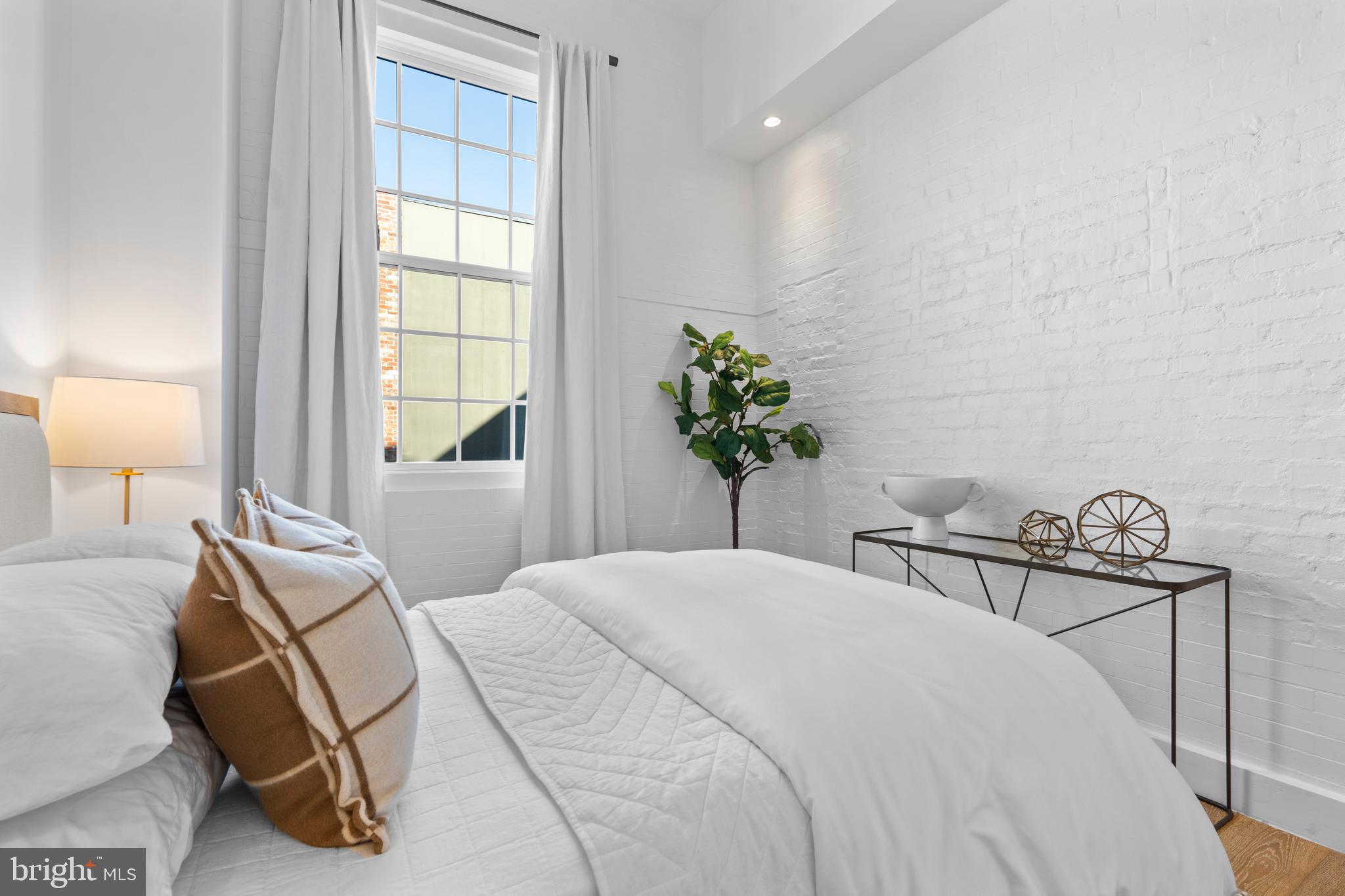 1324 E Street Southeast, Unit 201 Washington, DC 20003 - Photo 31 of 47 a bedroom with a bed and a potted plant