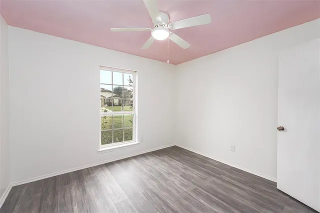 a backyard with barn