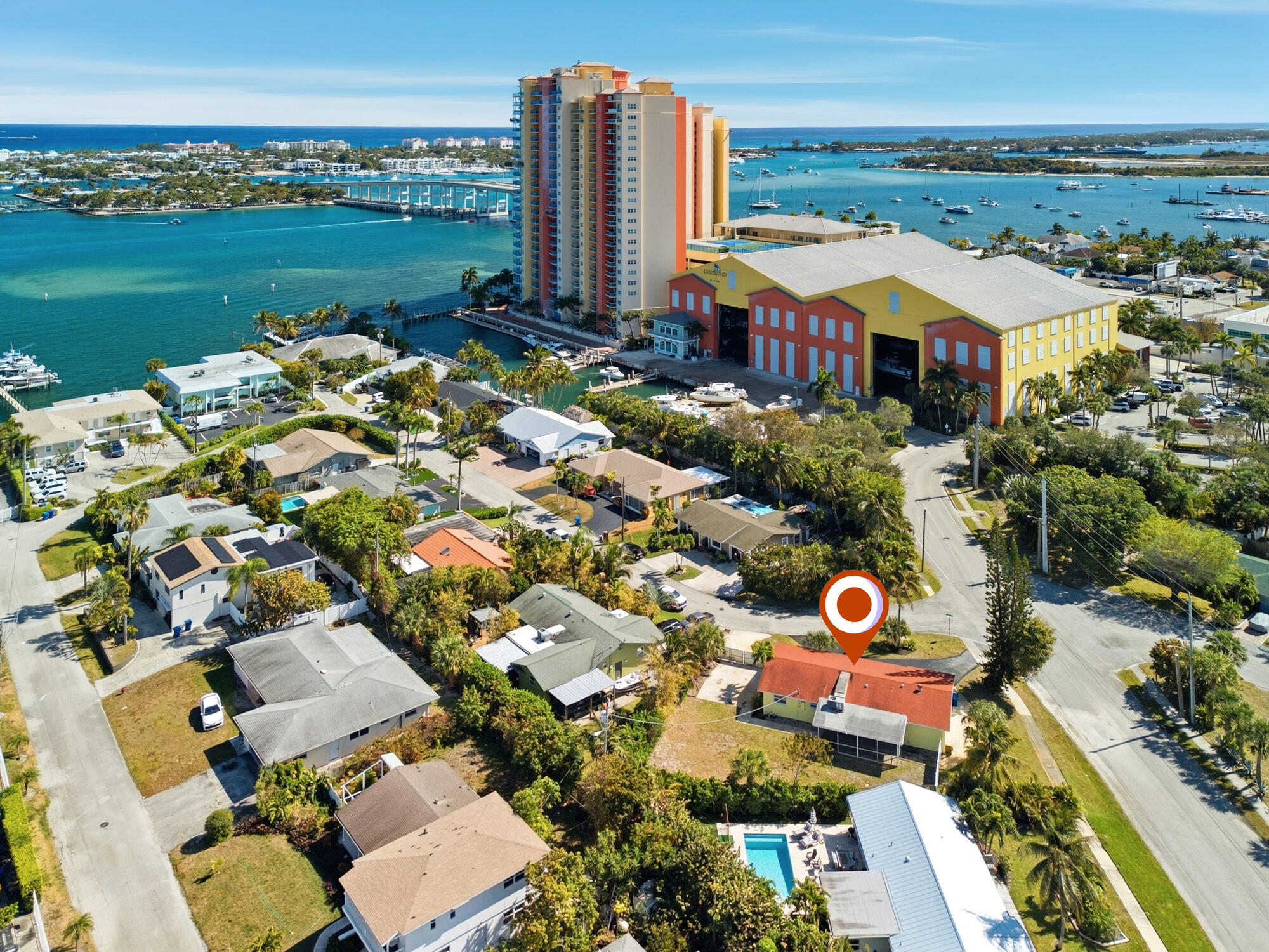 301 Wilma Circle Riviera Beach, FL 33404 - Photo 30 of 35 an aerial view of a house with outdoor space and lake view