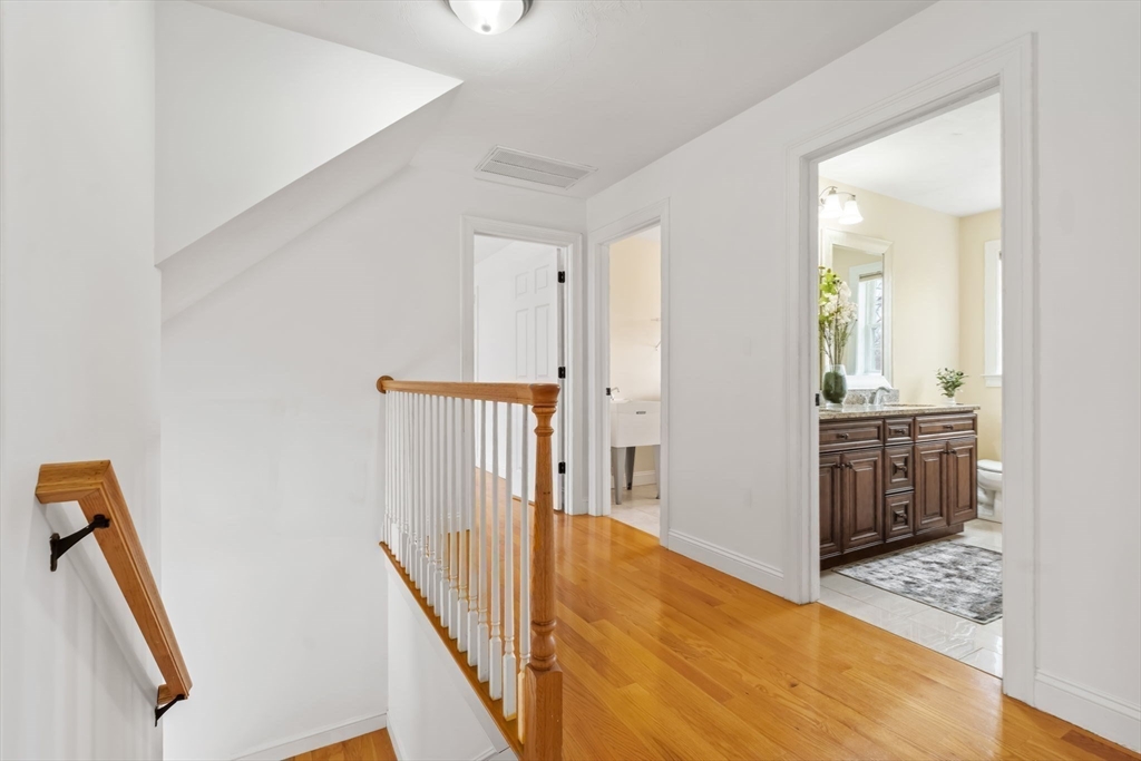 30 Neponset Street Walpole, MA 02071 - Photo 23 of 41 a view of a hallway with wooden floor and staircase