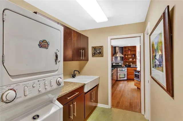 a bathroom with a sink double vanity