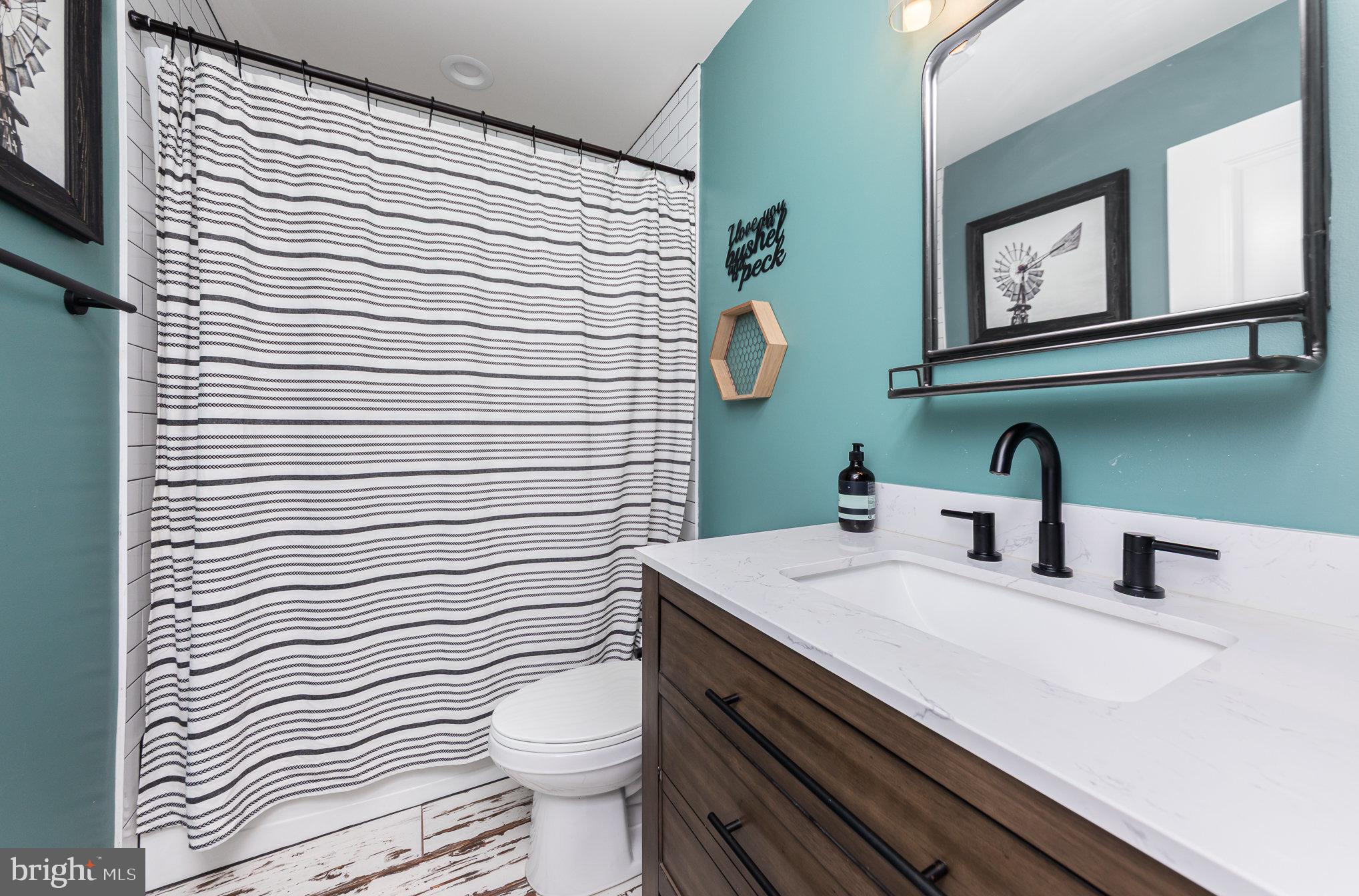 7464 Cedar Fork Road Ruther Glen, VA 22546 - Photo 18 of 24 a bathroom with a sink a toilet and mirror