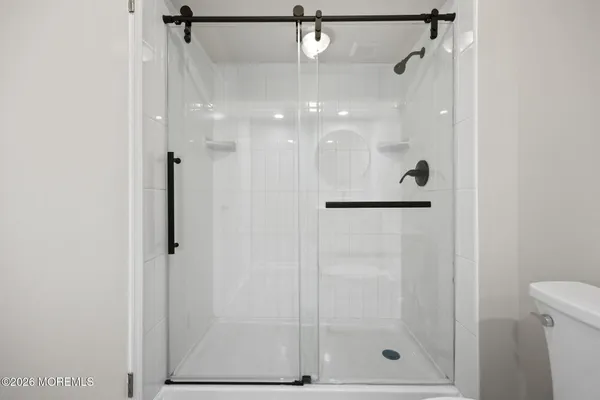 a bathroom with a shower