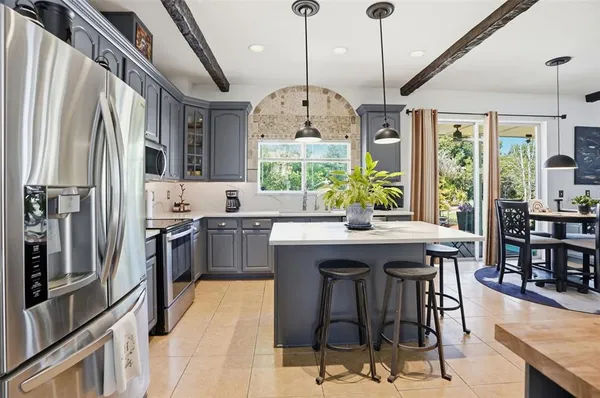 a view of a flower in a garden