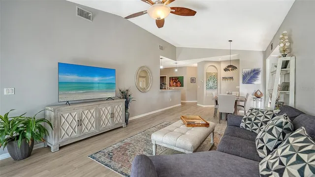 a living room with furniture