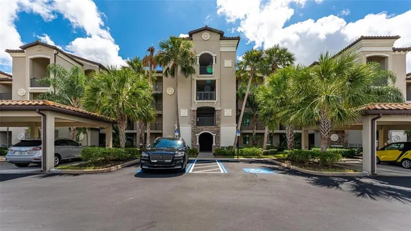 a car parked in front of a building