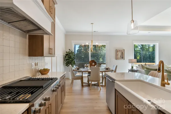 a kitchen with lots of counter top space