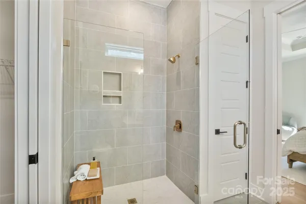 a bathroom with a shower