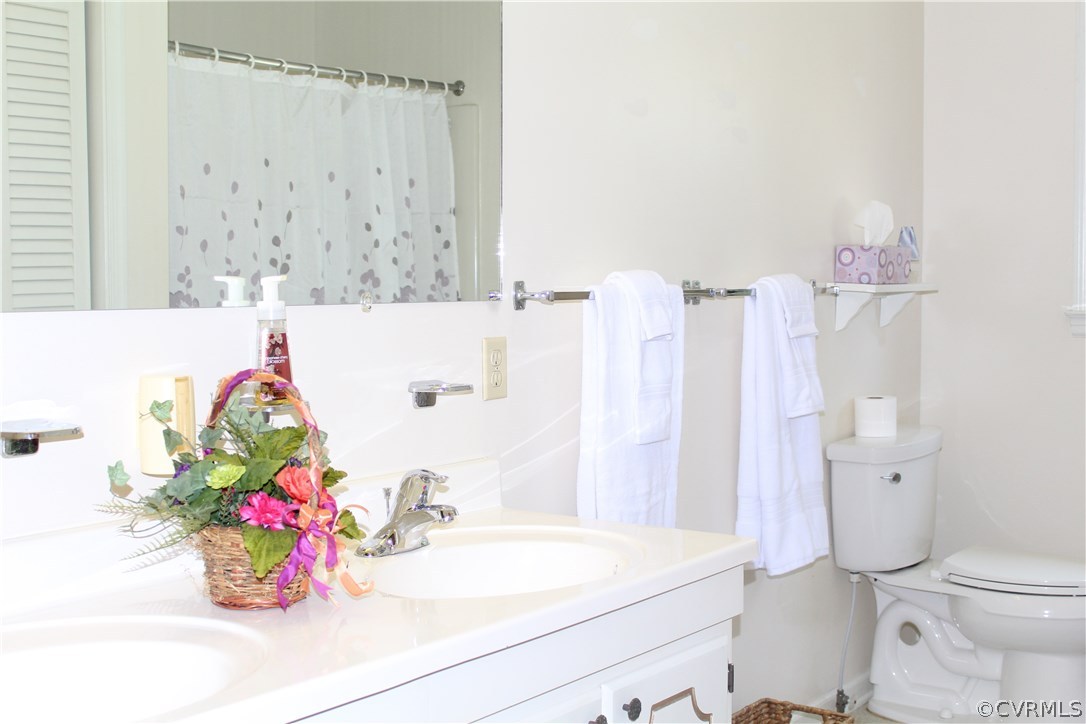 20600 Rowanty Road Carson, VA 23830 - Photo 15 of 25 a bathroom with a sink mirror vanity and toilet