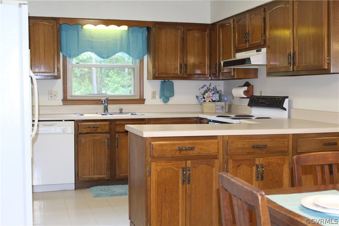 20600 Rowanty Road Carson, VA 23830 - Photo 8 of 25 a kitchen with stainless steel appliances granite countertop a sink a stove and a microwave
