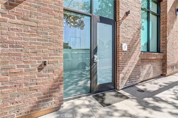 a view of a wooden door