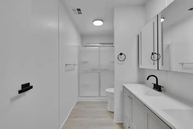 a bathroom with a shower