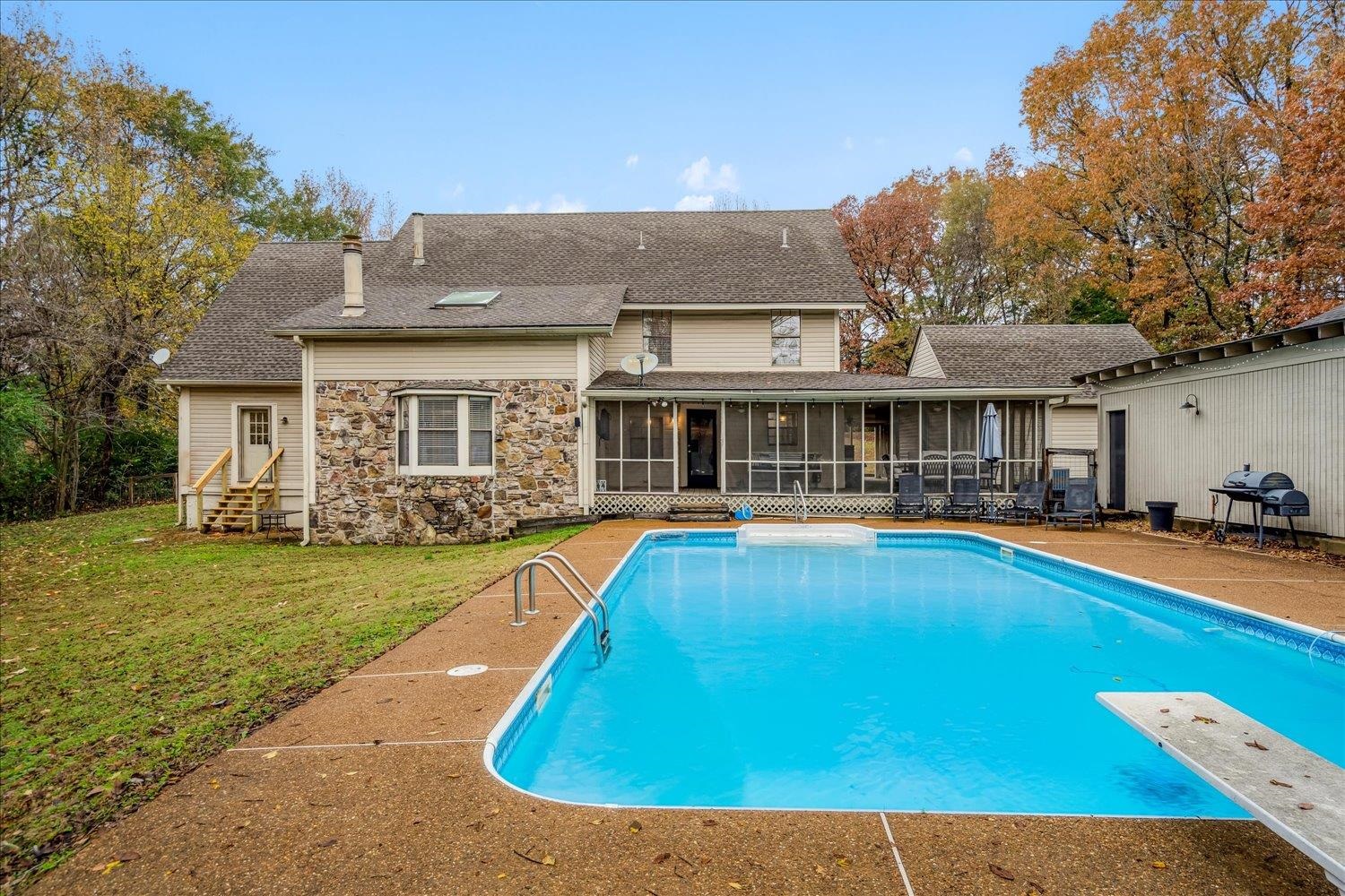 8379 Craven Road Bartlett, TN 38002 - Photo 34 of 40 a view of a house with swimming pool and porch