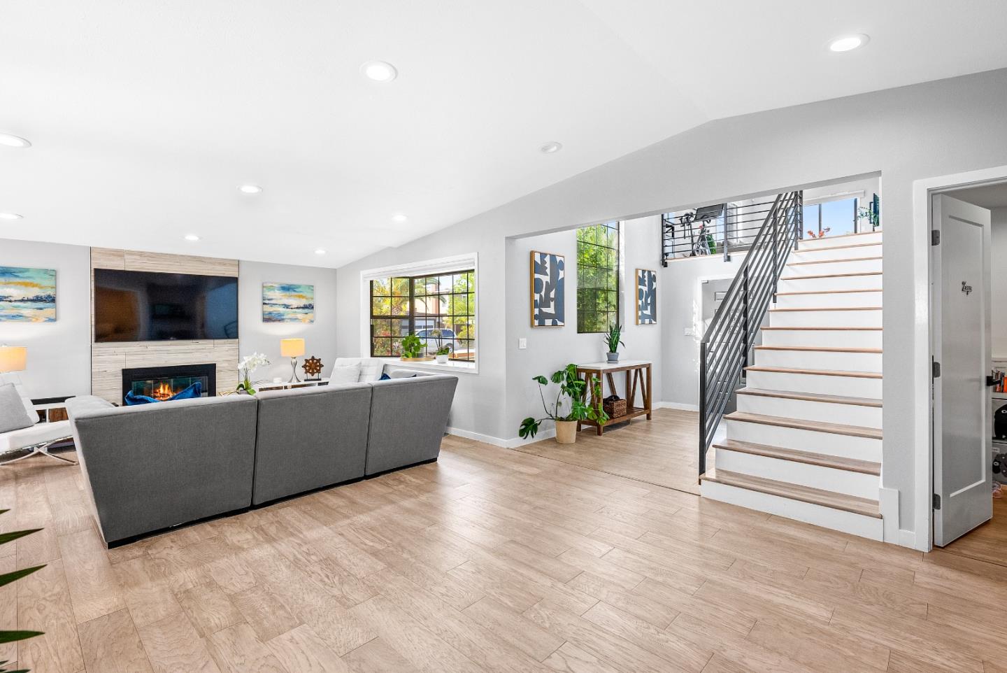 1776 Rex Street San Mateo, CA 94403 - Photo 34 of 46 a living room with furniture and a flat screen tv