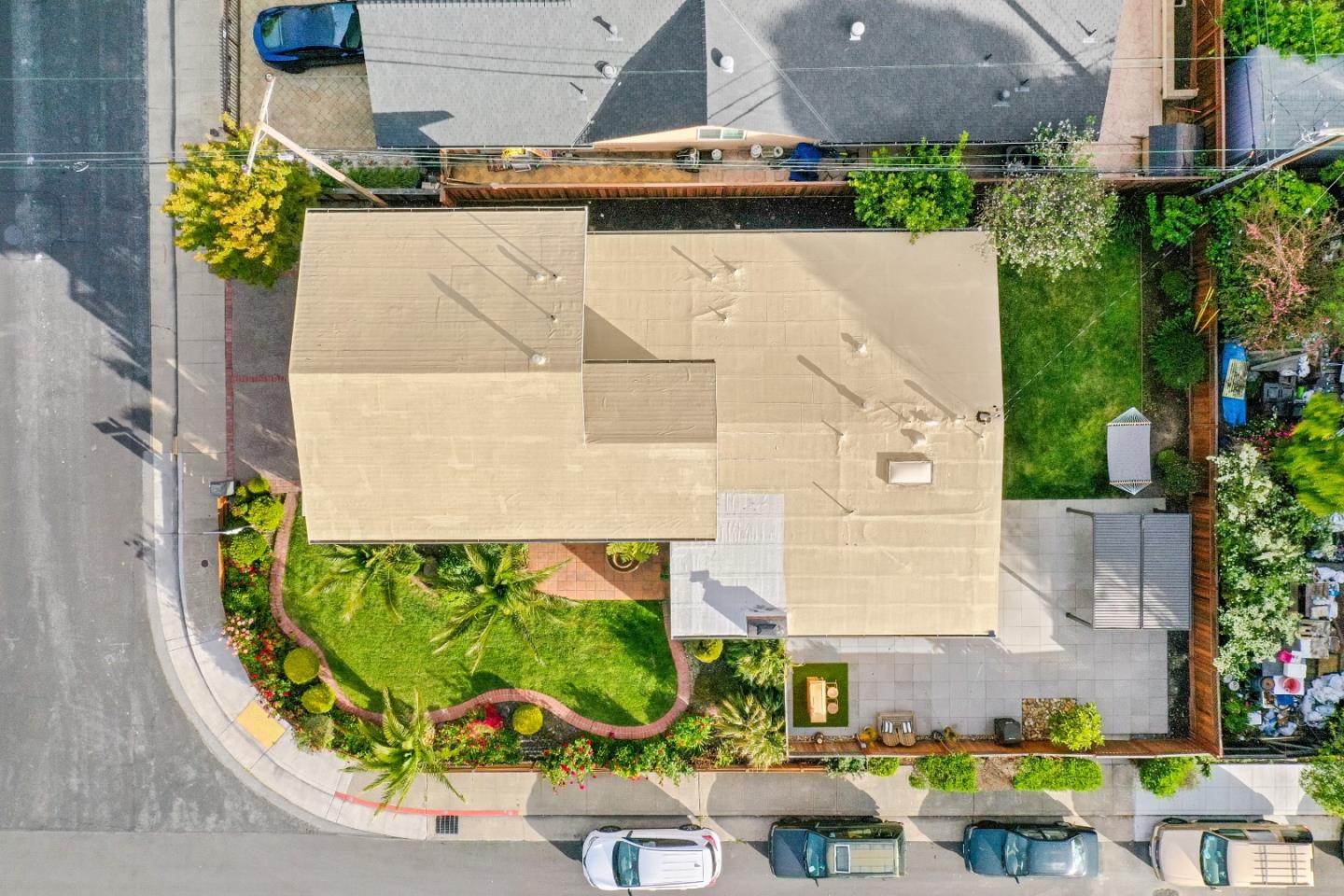 1776 Rex Street San Mateo, CA 94403 - Photo 46 of 46 an aerial view of a house with a yard and a garden