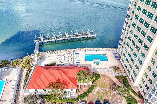 a view of a city and ocean