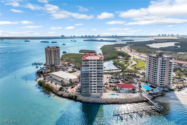 a view of lake with a yard