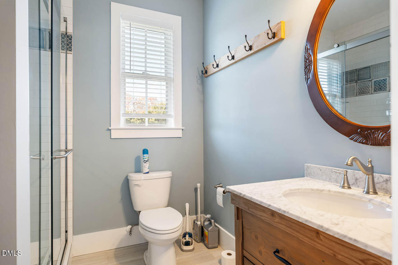 3833 Blakely Way Efland, NC 27243 - Photo 50 of 69 a bathroom with a sink a toilet and a mirror